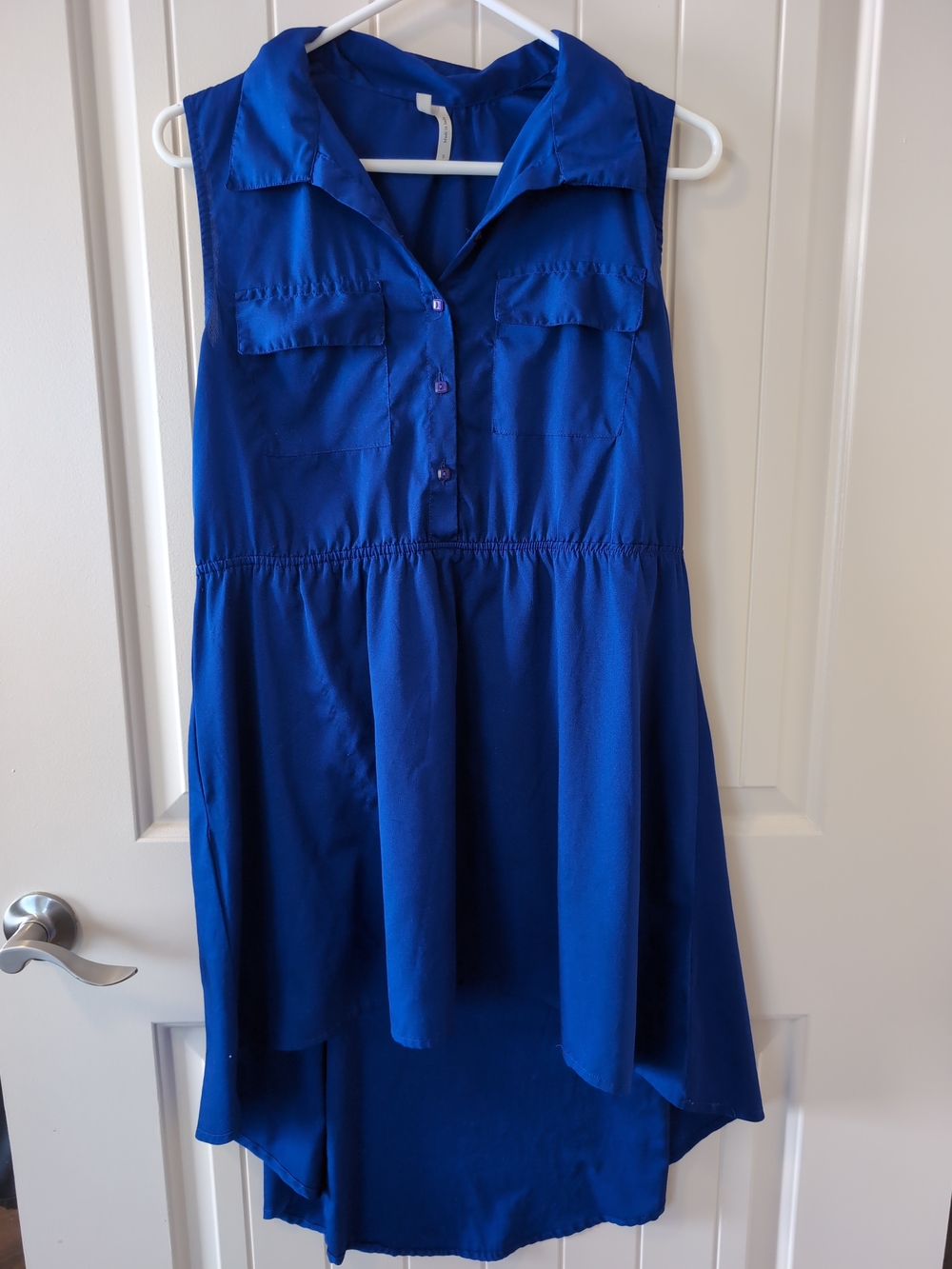 Truth NYC Royal Blue Asymmetrical Shirt Dress